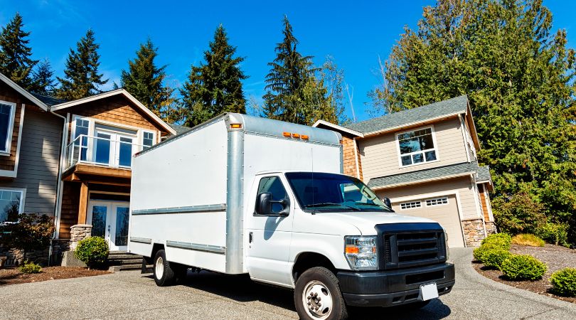 Moving truck in front of Cincinnati home