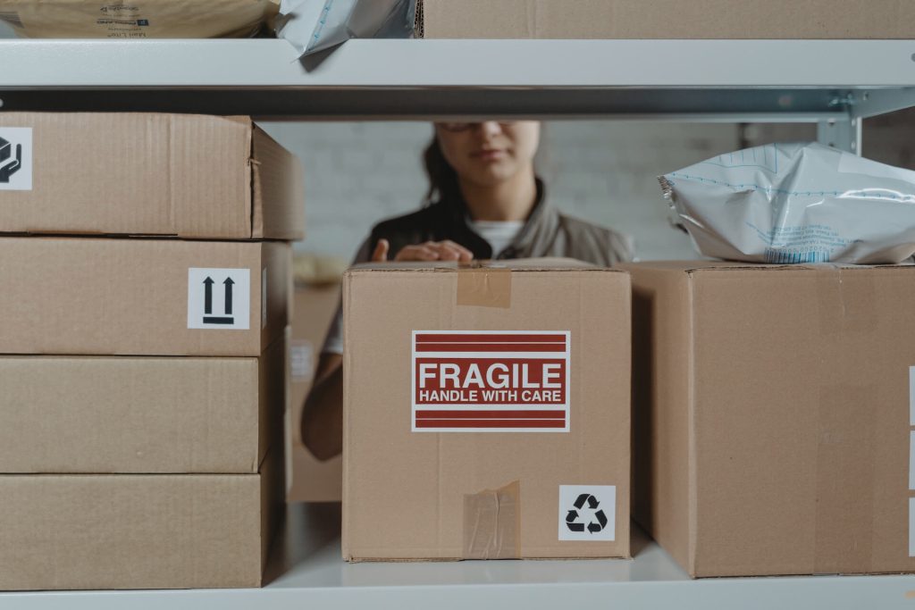 Organized office moving preparation with systematic packing and labeling