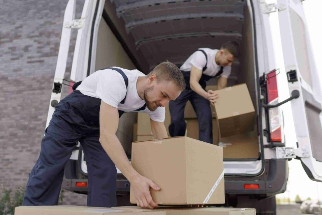  Professional senior movers loading furniture carefully for a Cincinnati Ohio senior moving job